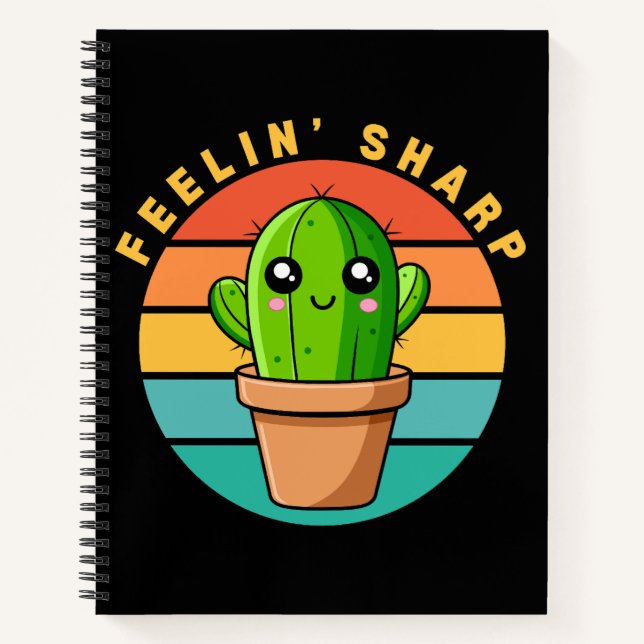 Cuaderno Cita Divertida de Cactus Kawaii Lindo (Anverso)