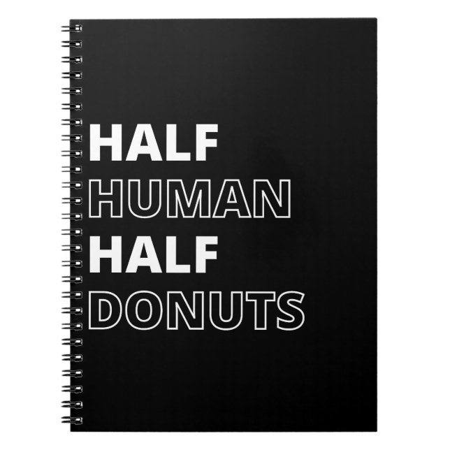 Cuaderno Cita Divertida de Comida Mitad Humano Mitad Donas (Frente)