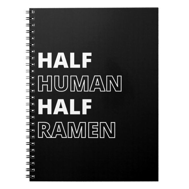 Cuaderno Cita Divertida de Comida Mitad Humano Mitad Ramen (Frente)