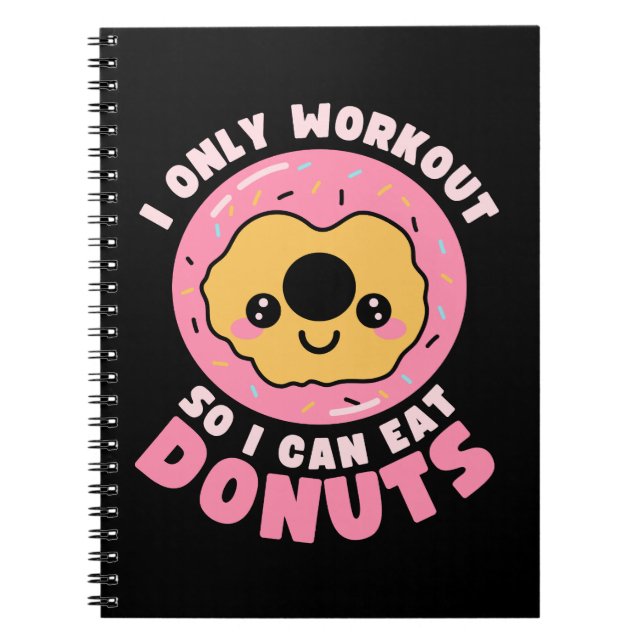 Cuaderno Cita divertida de donuts kawaii para hacer ejercic (Frente)