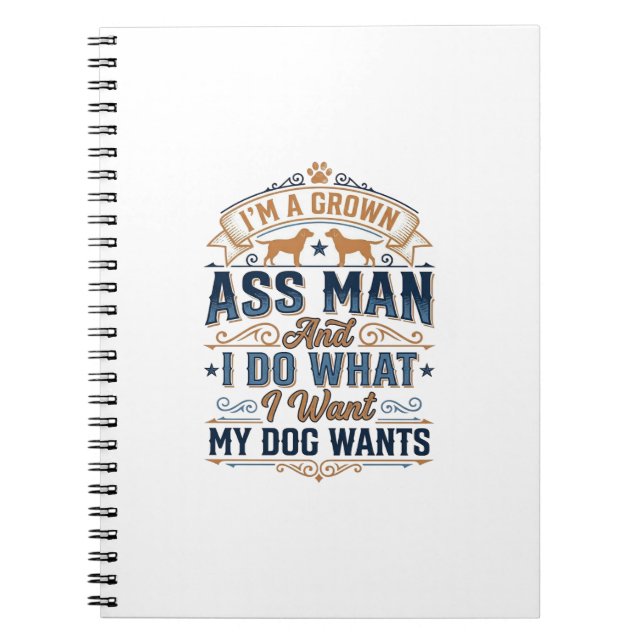Cuaderno Cita divertida de dueño de perro Diseño vectorial  (Frente)