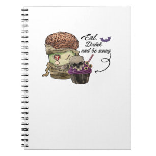 Cuaderno Cita divertida de Halloween antigua Come, bebe y s