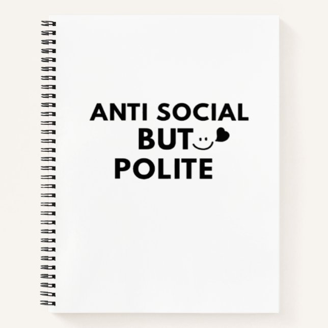 Cuaderno Cita divertida de introvertido educado antisocial  (Anverso)