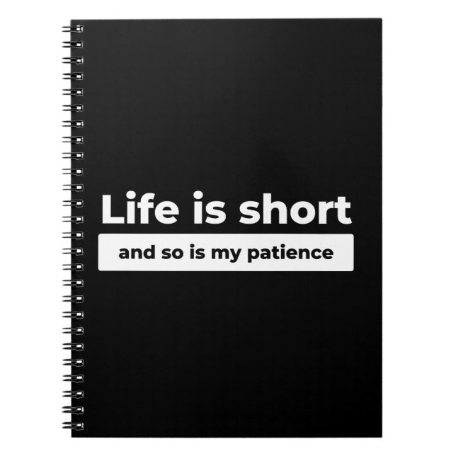 Cuaderno Cita Divertida de la Vida Corta (Frente)