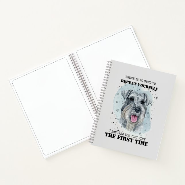 Cuaderno Cita divertida de Mittelschnauzer Watercolor Portr (Interior)