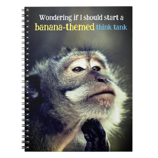 Cuaderno Cita divertida de pensamiento de mono (Frente)