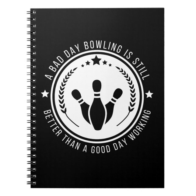 Cuaderno Cita divertida de trabajo de bolos (Frente)