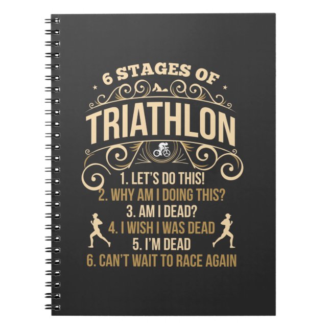 Cuaderno Cita divertida de Triatlón Crazy Triatlete Deporti (Frente)