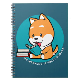 Cuaderno Cita divertida del libro de lectura de perro lindo