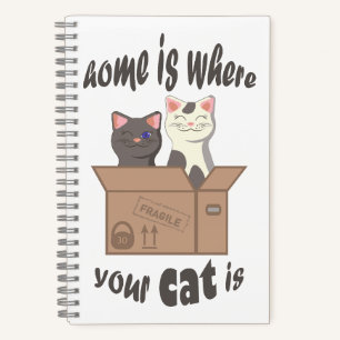Cuaderno Cita divertida Home es donde está tu gato