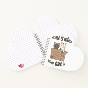 Cuaderno Cita divertida Home es donde está tu gato