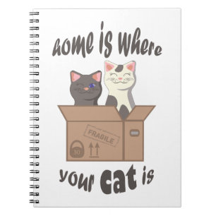 Cuaderno Cita divertida Home es donde está tu gato
