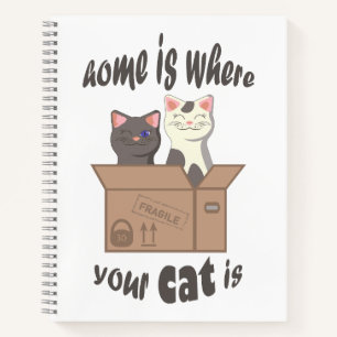 Cuaderno Cita divertida Home es donde está tu gato