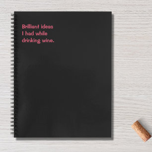Cuaderno Cita Divertida, Ideas Brillantes Vino Humor