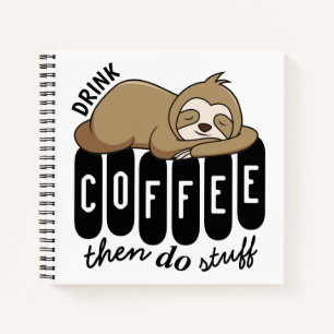 Cuaderno Cita divertida para café con leche durmiendo