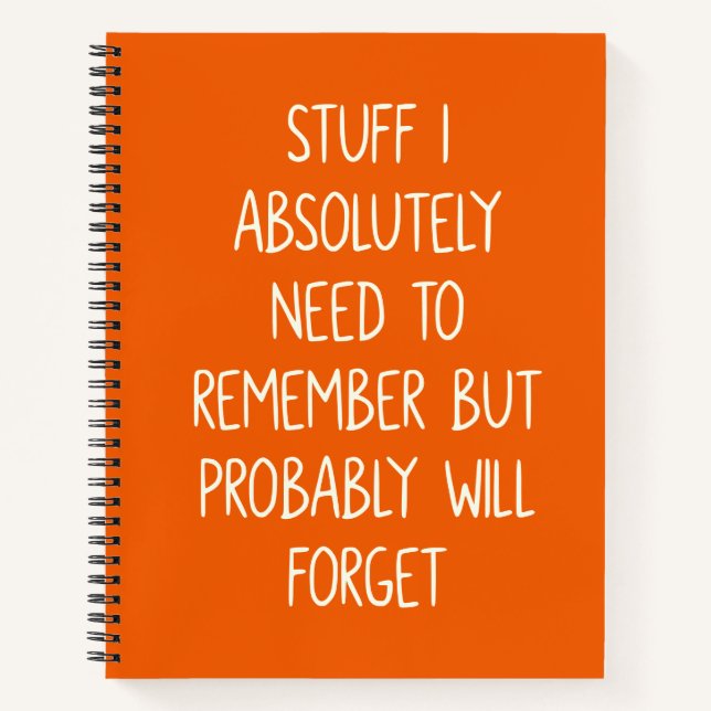 Cuaderno Cita divertida para olvidados que hacen Naranja de (Anverso)