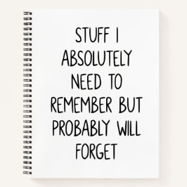 Cuaderno Cita divertida para que gente olvidada haga lista 