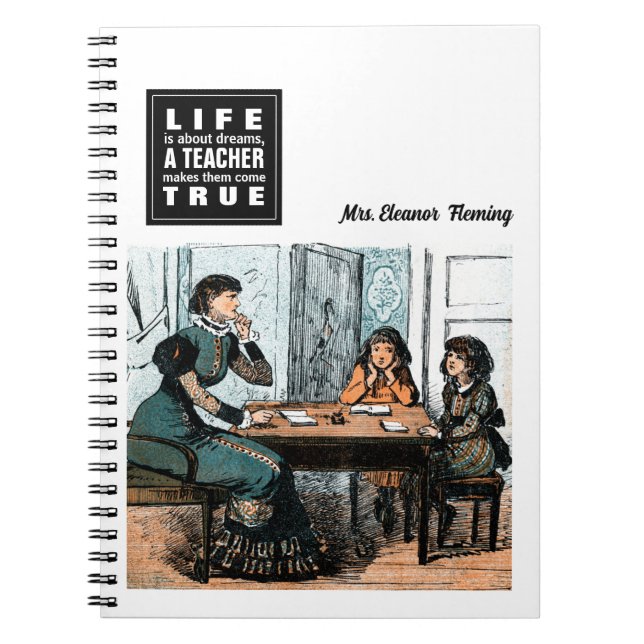Cuaderno Cita docente | Regalo de arte de época (Frente)