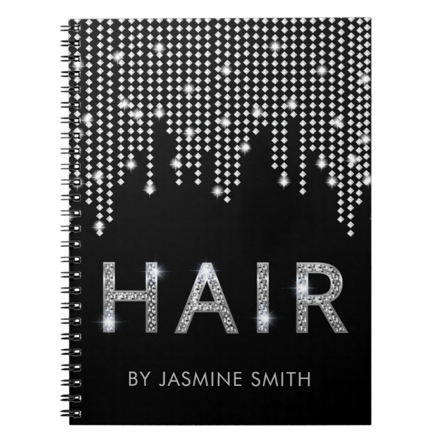 Cuaderno Cita elegante elegante del pelo del diamante (Frente)
