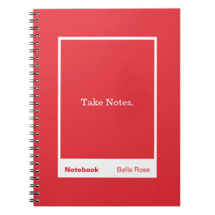 Cuaderno Cita en bloque de color rojo brillante clásico