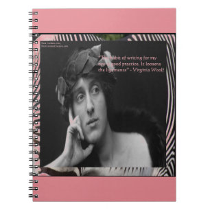 Cuaderno Cita escrita de Virginia Woolf W/Zebra Stripes
