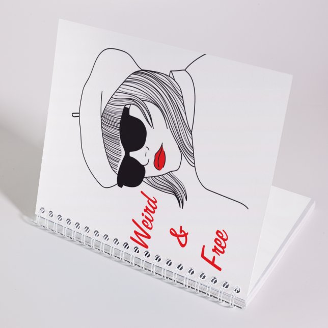 Cuaderno Cita femenina de silueta roja y blanca feminista (Subido por el creador)