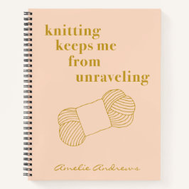 Cuaderno Cita graciosa de punto Knit Yarn Humor personaliza