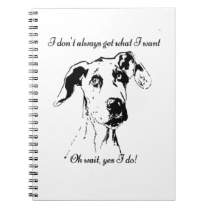 Cuaderno Cita graciosa del gran perro dane cita humor Masco