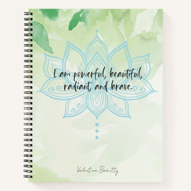 Cuaderno Cita Inspiradora acuarelas de Lotus Mandala (Anverso)