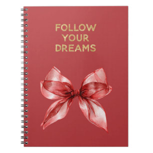 Cuaderno Cita Inspiradora Arco Rojo Oro Sigue Tus Sueños