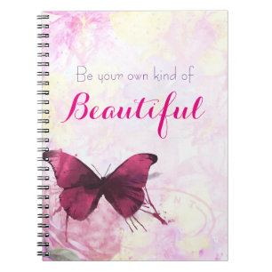 Cuaderno Cita inspiradora Con Una Mariposa De Acuarela