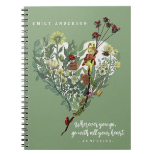 Cuaderno Cita Inspiradora de Aventura de la Linda Dama Chin