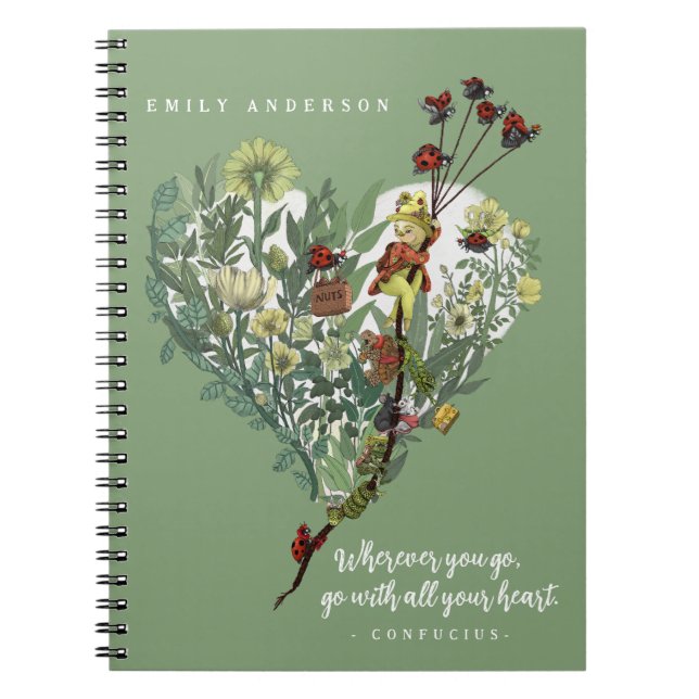 Cuaderno Cita Inspiradora de Aventura de la Linda Dama Chin (Frente)