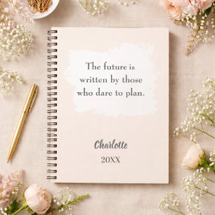 Cuaderno Cita inspiradora de crema beige