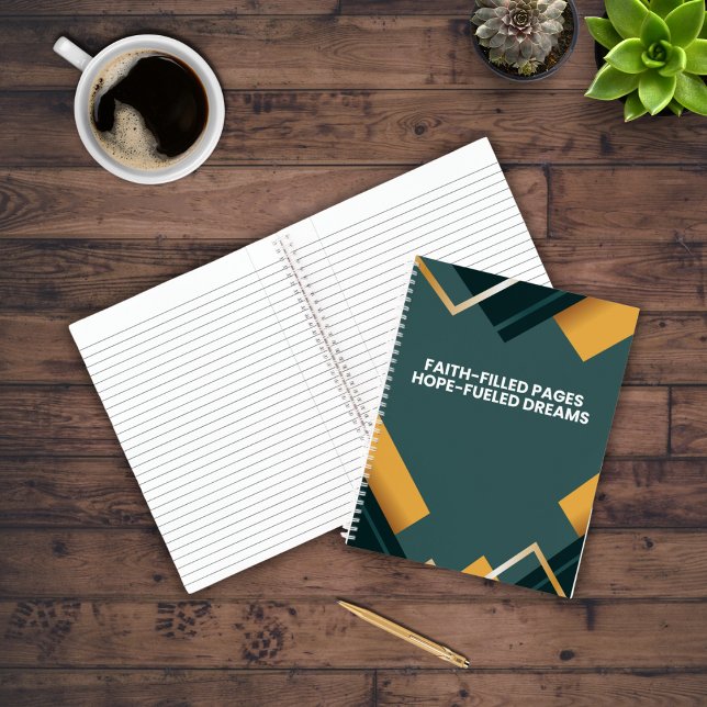 Cuaderno Cita Inspiradora de fe de patrón geométrico (Subido por el creador)