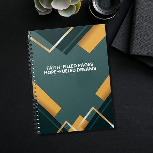 Cuaderno Cita Inspiradora de fe de patrón geométrico de col