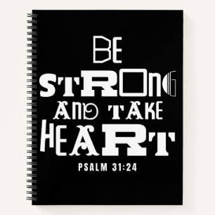 Cuaderno Cita Inspiradora de la Biblia Sé Fuerte y Toma Cor