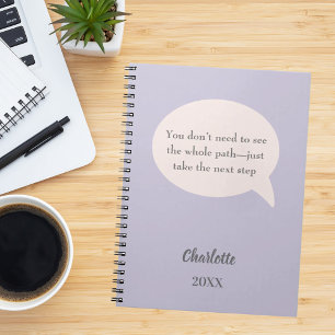 Cuaderno Cita inspiradora de lavanda rubor rosa marfil