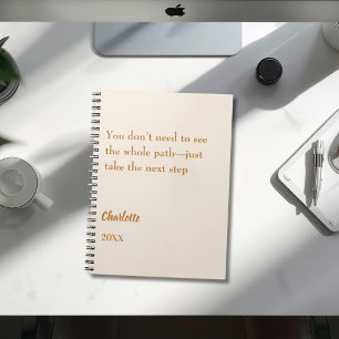 Cuaderno Cita inspiradora de objetivo beige crema