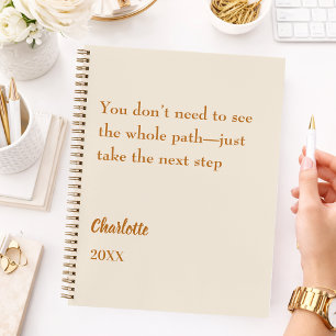 Cuaderno Cita inspiradora de objetivo beige crema
