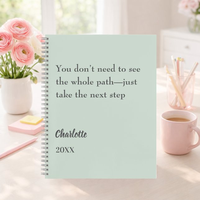 Cuaderno Cita inspiradora de objetivo en verde salvia (Subido por el creador)