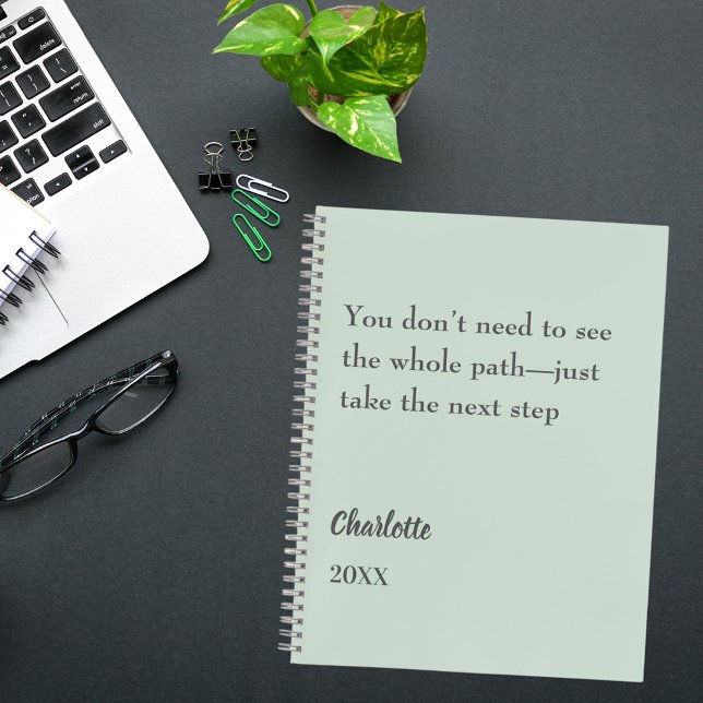 Cuaderno Cita inspiradora de objetivo en verde salvia (Subido por el creador)