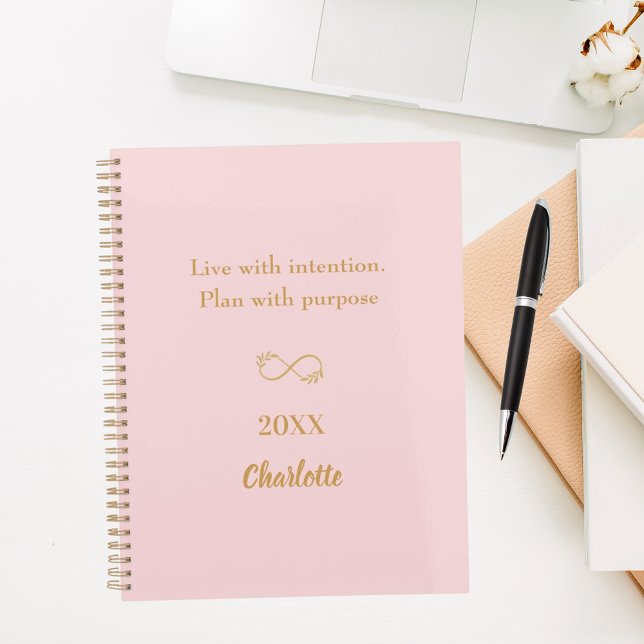 Cuaderno Cita inspiradora de oro rosa (Subido por el creador)