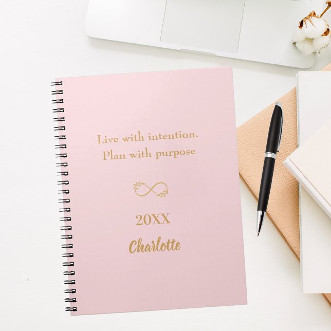 Cuaderno Cita inspiradora de oro rosa (Subido por el creador)