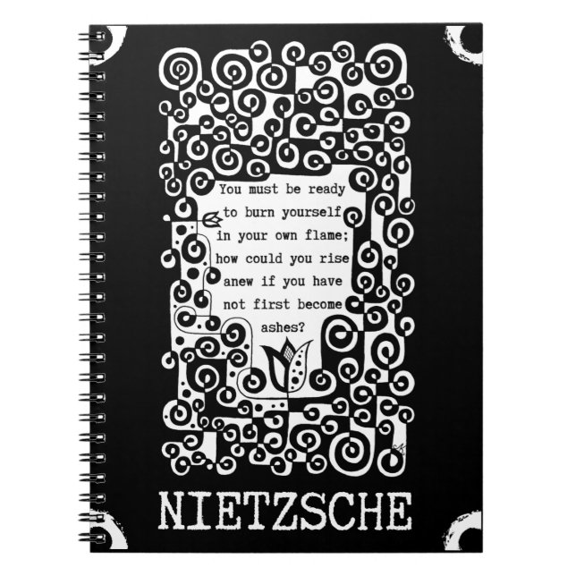 Cuaderno Cita inspiradora de PHOENIX de Nietzsche. (Frente)