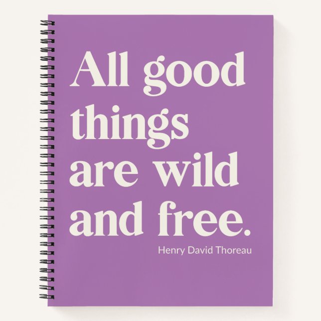 Cuaderno Cita inspiradora de positividad salvaje y libre (Anverso)