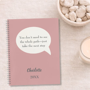 Cuaderno Cita inspiradora de rosa polvoriento marfil
