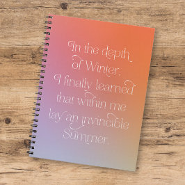 Cuaderno Cita Inspiradora de verano invencible