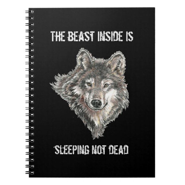 Cuaderno Cita inspiradora o motivadora para Wolf Animal (Frente)