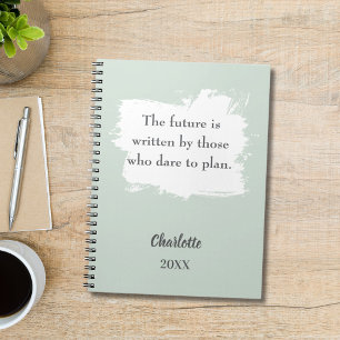 Cuaderno Cita inspiradora verde de sabio